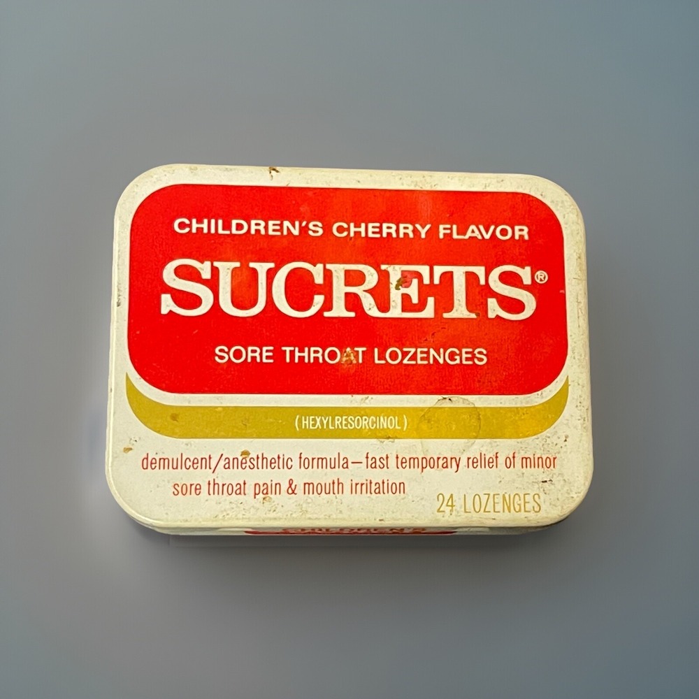 VTG Scucrets Children's Cherry Flavor Tin Can - Picture 1 of 4
